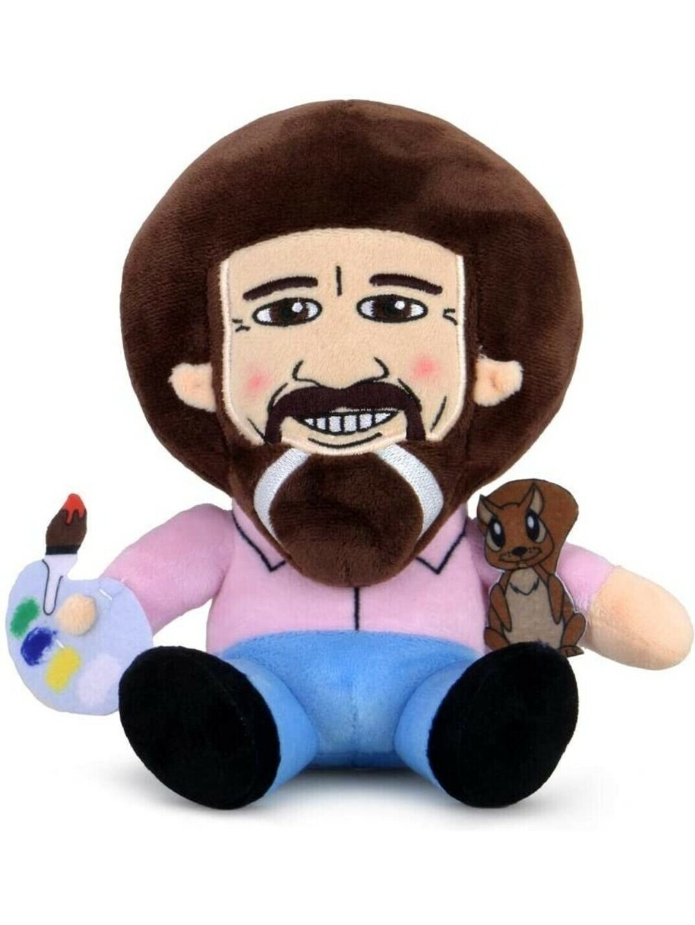 Kidrobot Bob Ross Pink Shirt with Peapod 8" Plush Phunny Stuffed Animal NEW